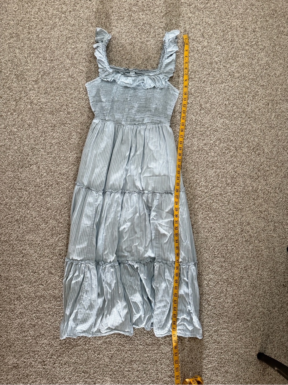 Old Navy Cottagecore Light Blue Ruffled Tiered Maxi Dress